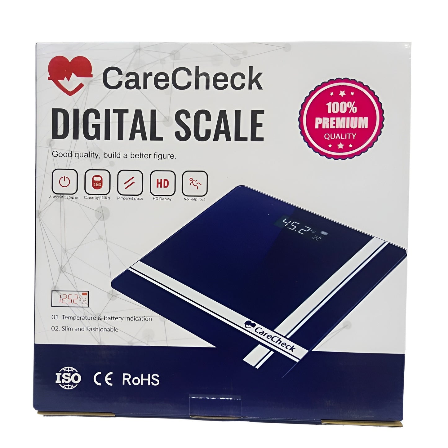 CareCheck Digital Body Weight Scale / Bath Scale | Blue
