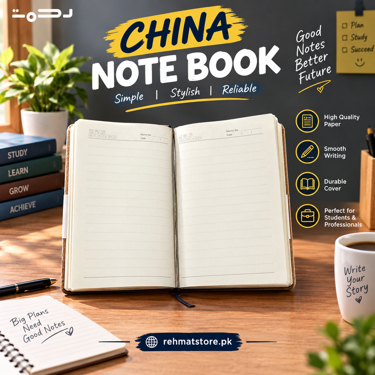 Mountain-Inspired A5 Wood Grain Texture Notebook