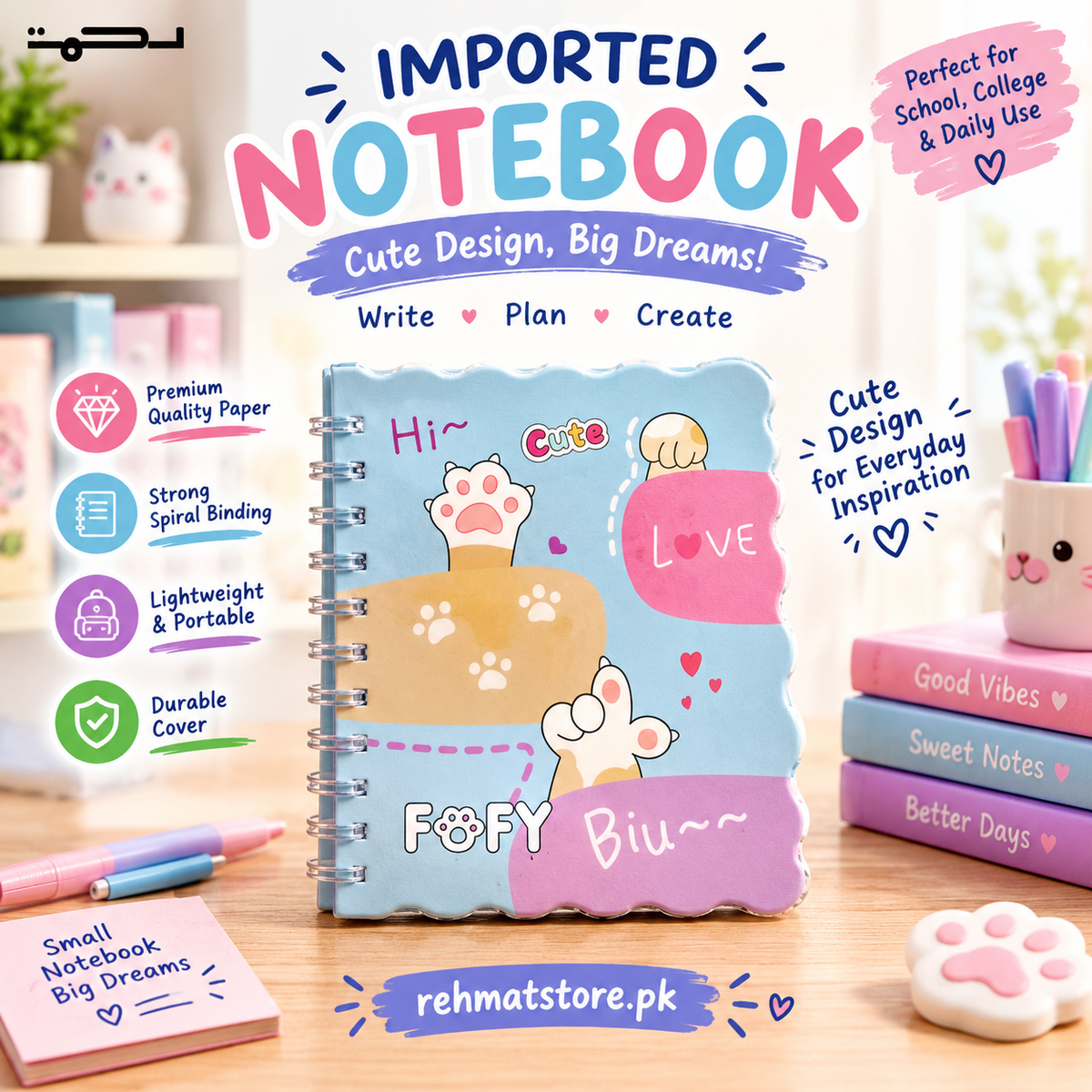 Fofy Biu Cat Paw / Patili pocket notebook
