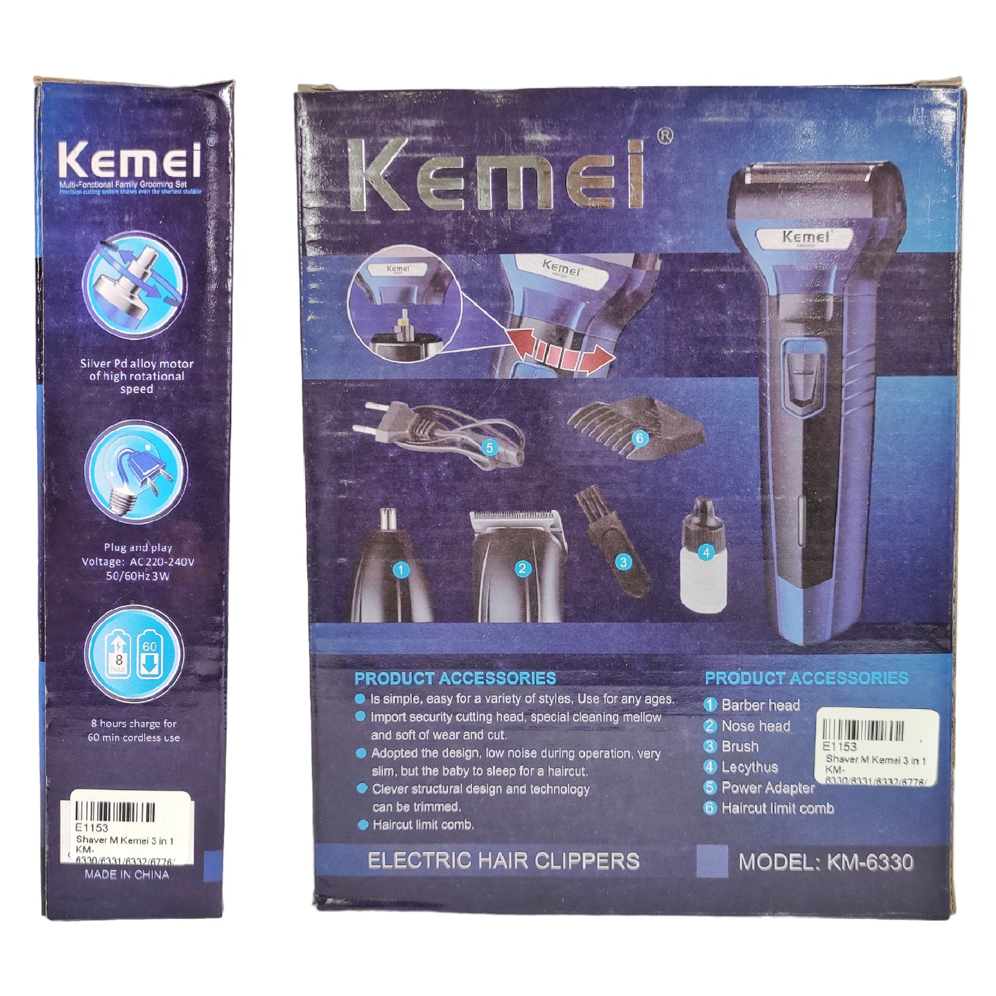 3 in 1 Kemei Hair Clipper KM-6330 - Trimmer - Shaver