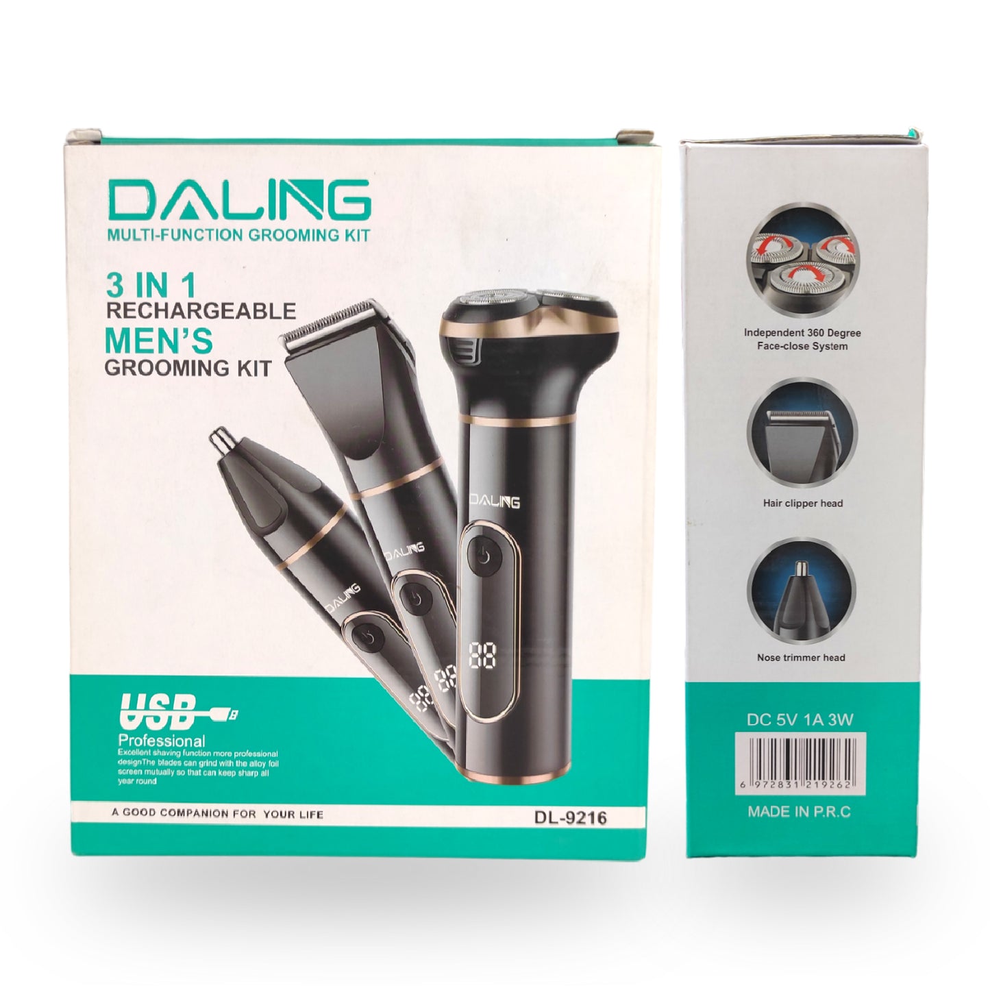 3 in 1 Rechargeable Grooming Kit - Trimmer - Shaver - DALING DL-9216