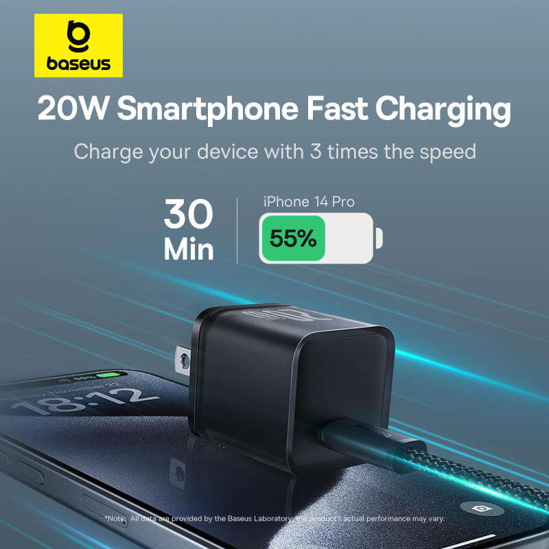 Baseus GaN5 20W Fast Charger Mini Adapter | 1C 20W CN Mini