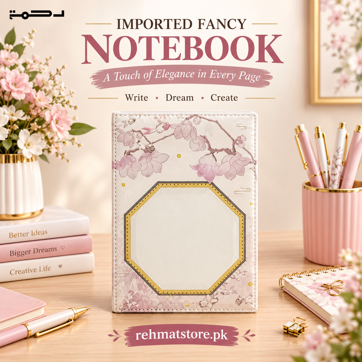 Premium Aesthetic Faux-Leather Diary.