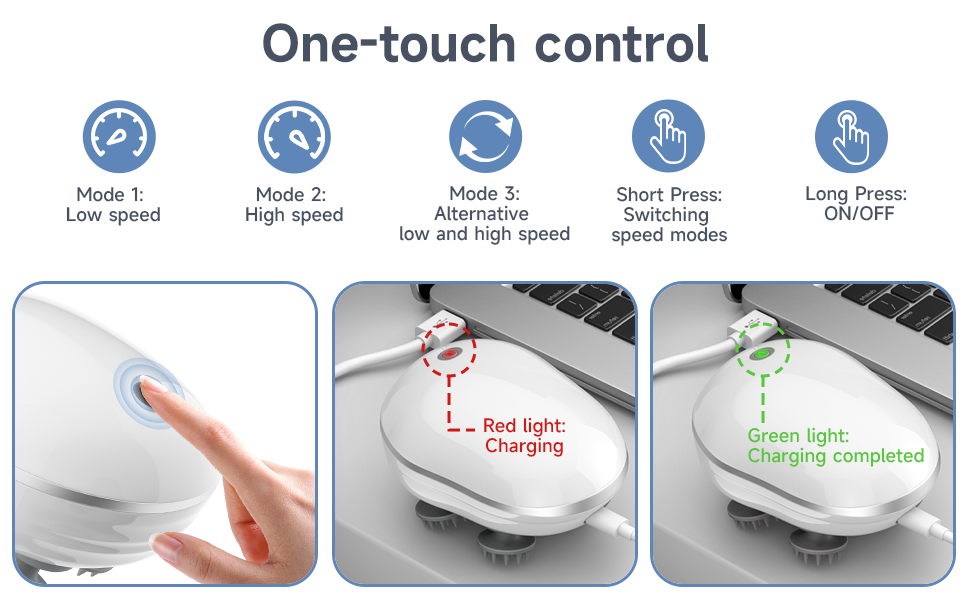 Scalp Massager | Type-C Rechargeable | GX-608 | White Gold