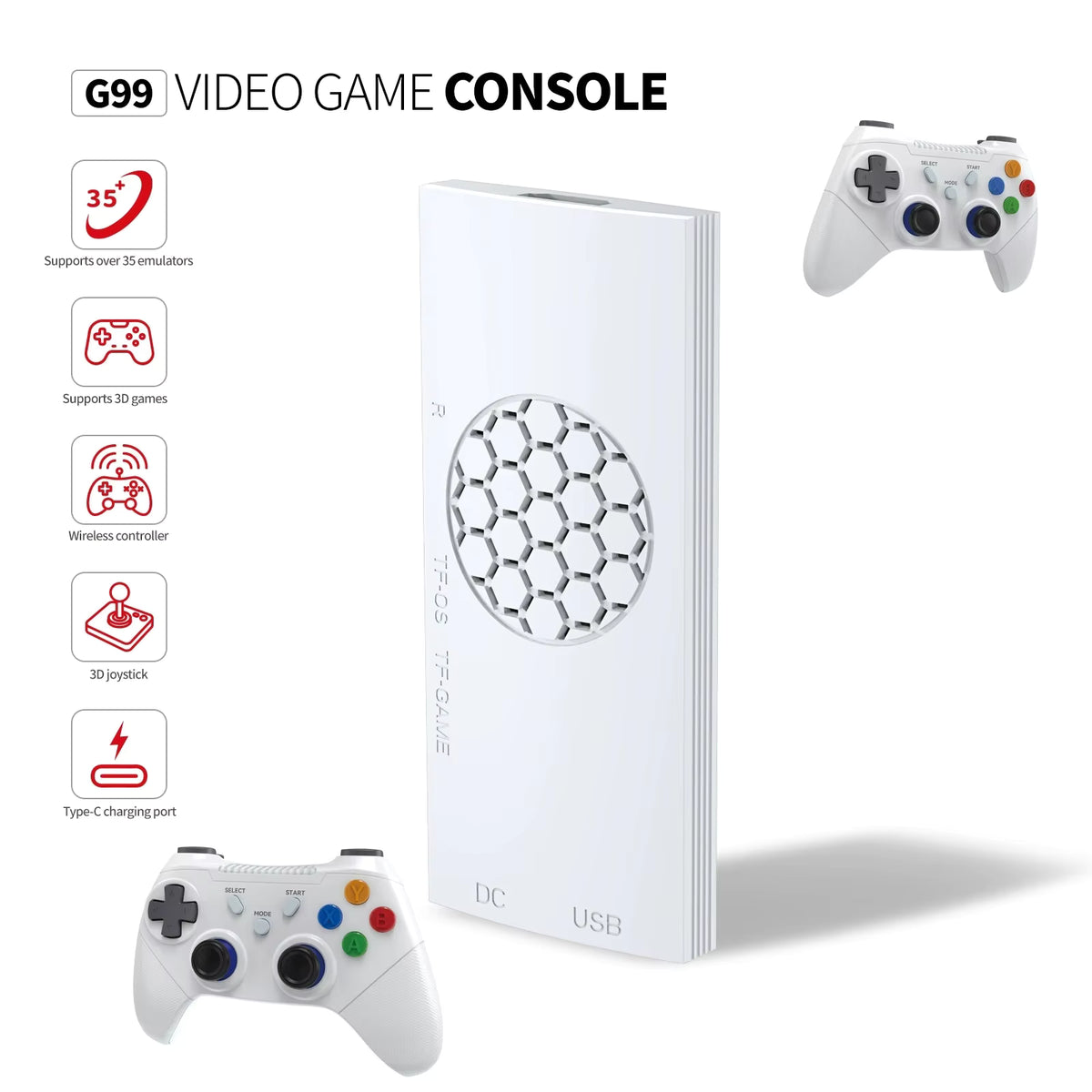 Game Stick with Dual Controllers | Type-C input | G99 | FREE SHIPPING