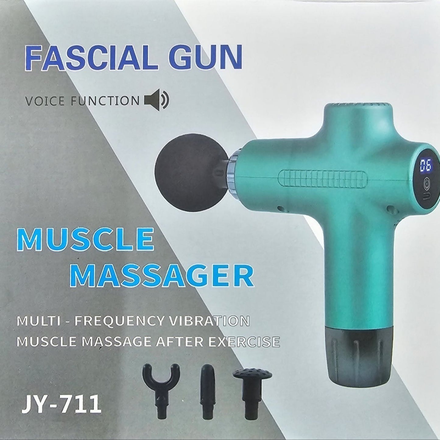 Gun Massager 20W Type-C Rechargeable | Voice Function | JY-771 | Red