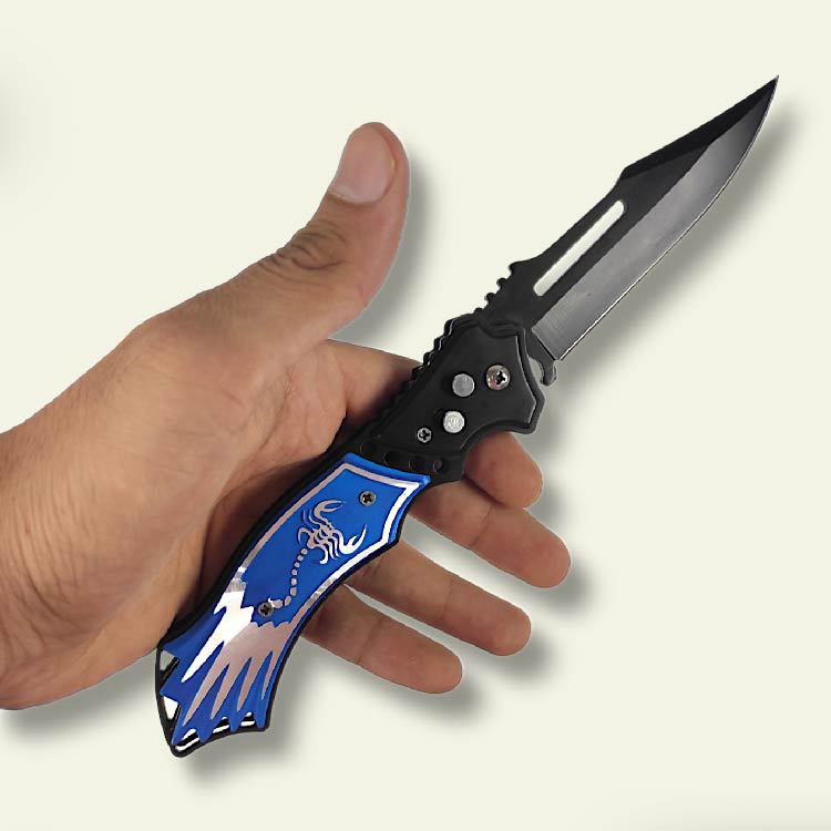 Scorpion Button Folding Knife | K-860 | 4/9.5"