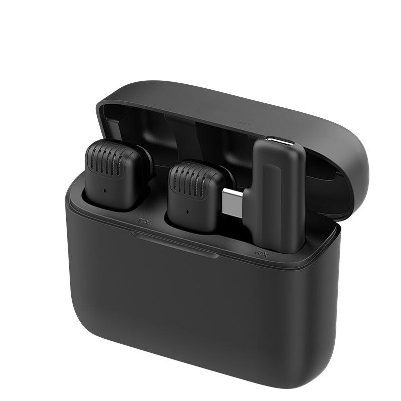 Dual Wireless Microphones Set with Battery Case | Plug & Play Type-C Receiver | OTG for iphones