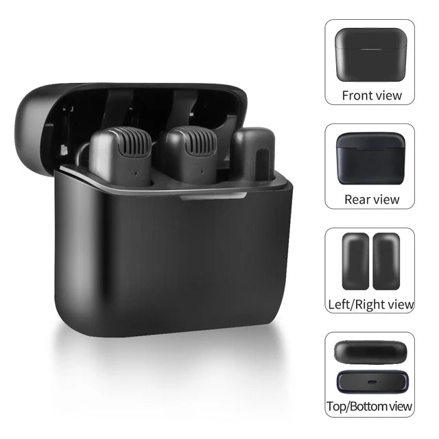 Dual Wireless Microphones Set with Battery Case | Plug & Play Type-C Receiver | OTG for iphones