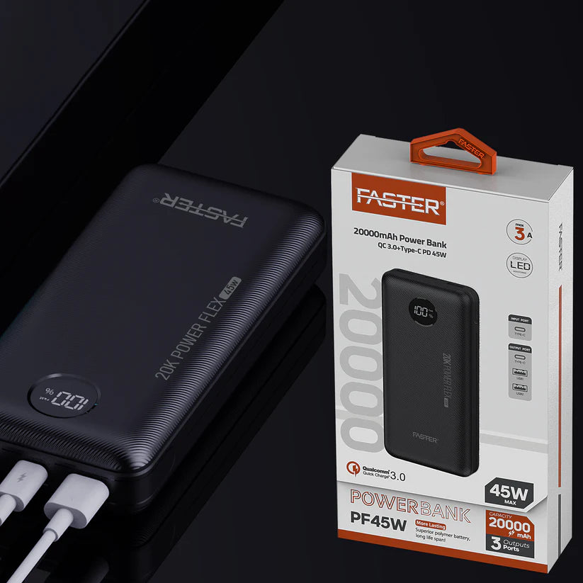 Faster 45Win/out 20000mAh Power Bank | PF45W | Samsung Super Fast Charging