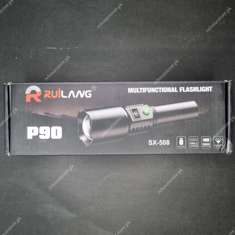 Heavy Duty Metal Zoom Torch Light / Flashlight | Type-C in + Powerbank | RuiLang RL-SX-508