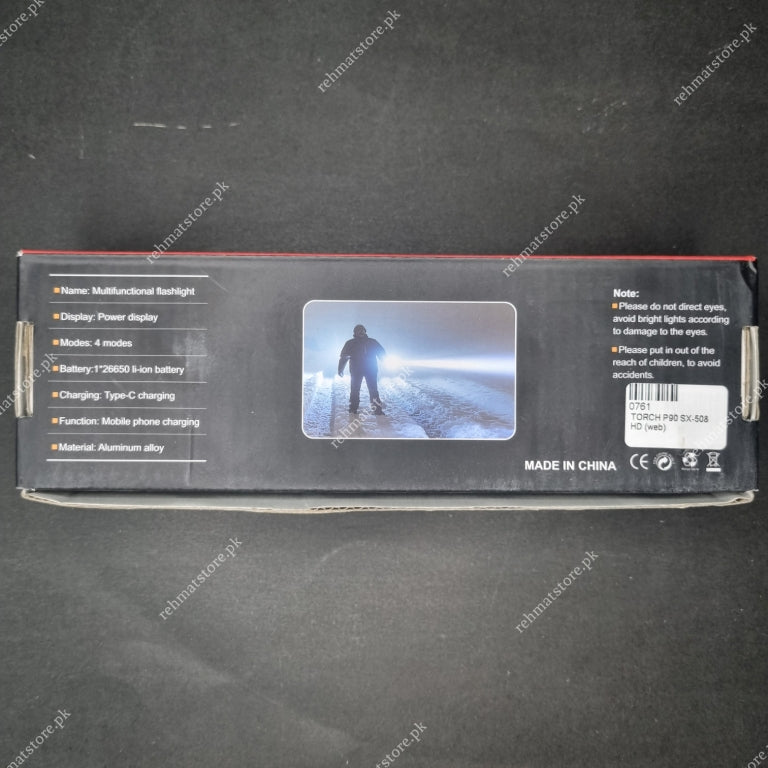 Heavy Duty Metal Zoom Torch Light / Flashlight | Type-C in + Powerbank | RuiLang RL-SX-508