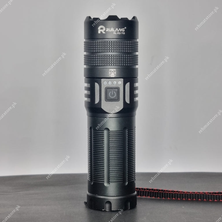 Heavy Duty Metal Zoom Torch Light / Flashlight | Type-C in + Powerbank | RuiLang RL-R2-TG