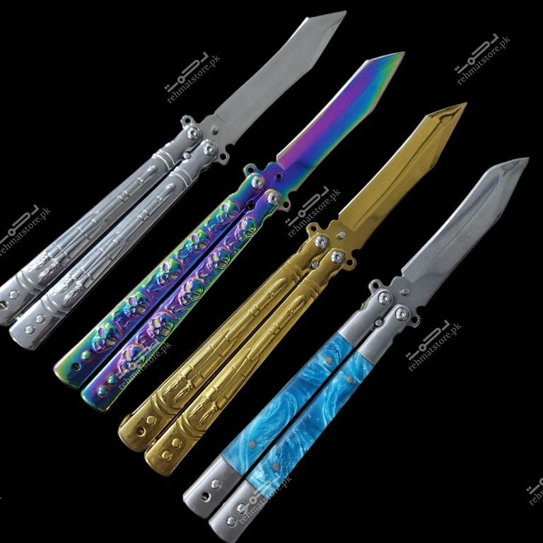 Butterfly Knife with pocket clip | 3.3/8.7" | 4 designs/colors