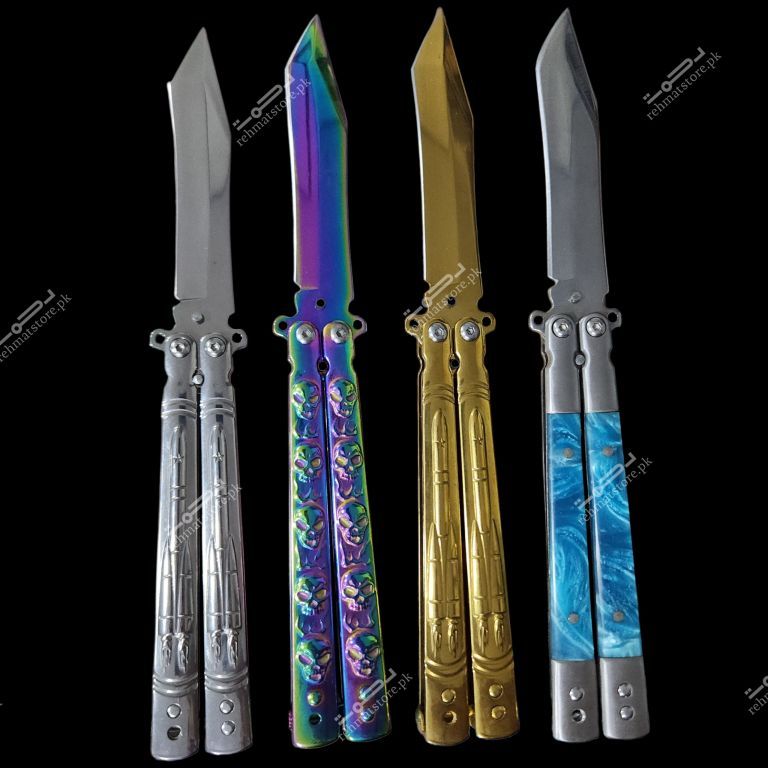 Butterfly Knife with pocket clip | 3.3/8.7" | 4 designs/colors