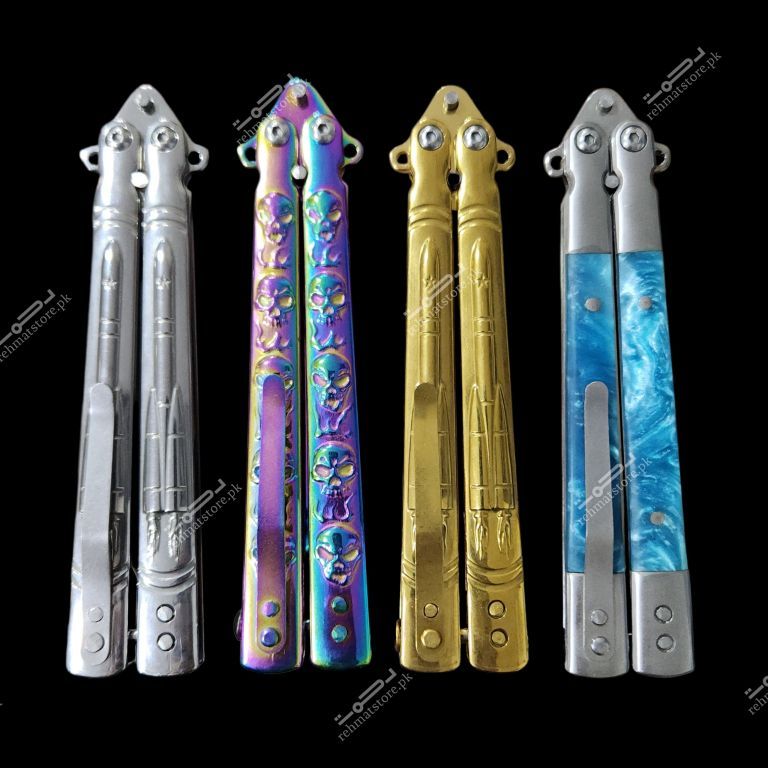 Butterfly Knife with pocket clip | 3.3/8.7" | 4 designs/colors