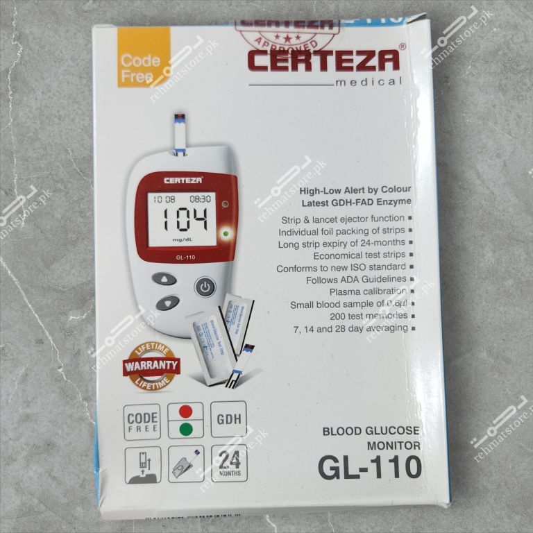 Certeza Blood Glucose Monitor complete kit | GL-110