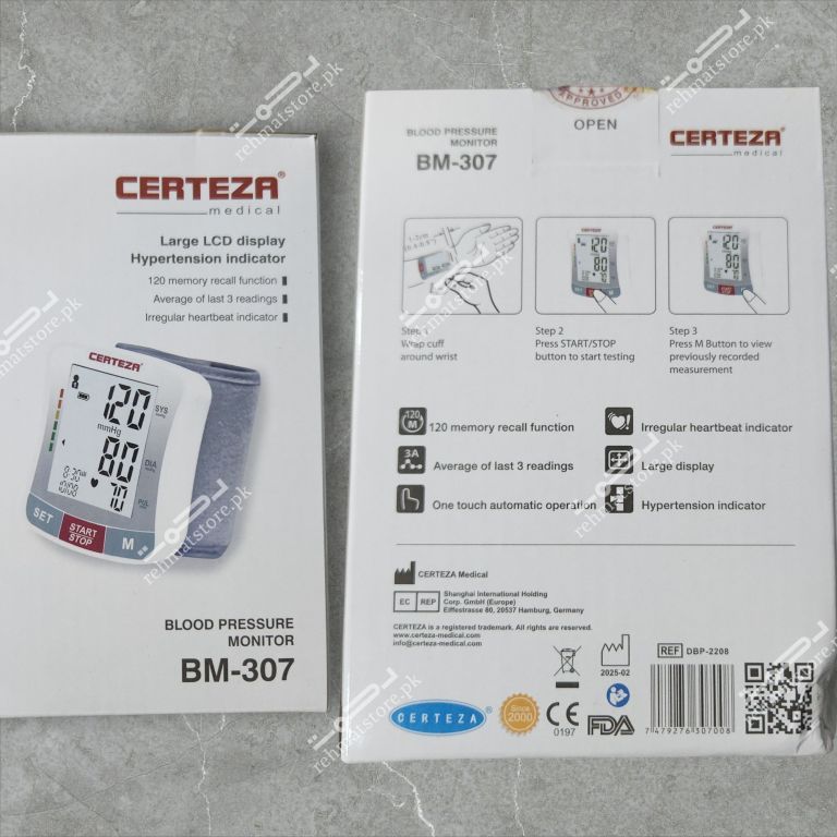 Certeza Mini Digital Blood Pressure Monitoring Apparatus | Wrist Type | BP Set | BM-307