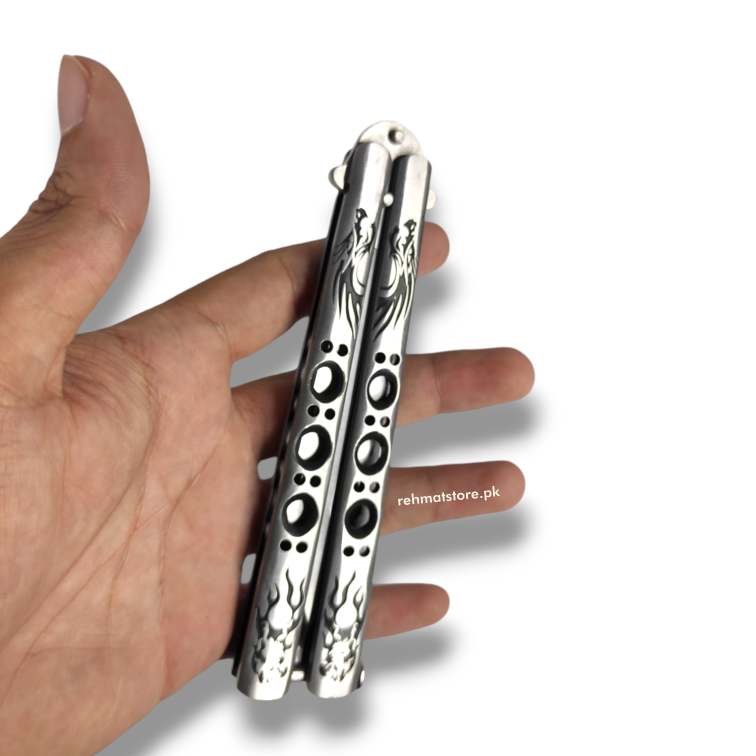 Butterfly Knife Dragon | Stainless Steel | Hard Belt Pouch | 3.8/9.6"