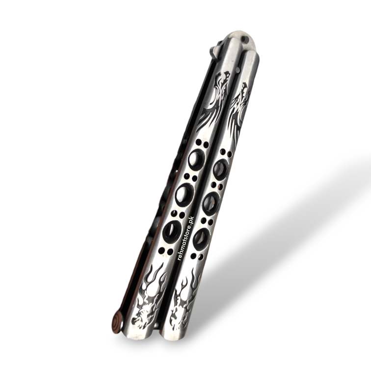 Butterfly Knife Dragon | Stainless Steel | Hard Belt Pouch | 3.8/9.6"