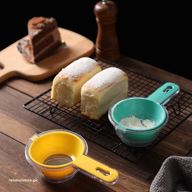 Plastic Handle Fine Mesh Scoop Flour Sieve Filter Shakers Juice Tea Strainer Colander Food Bean Sifters Kitchen Tool