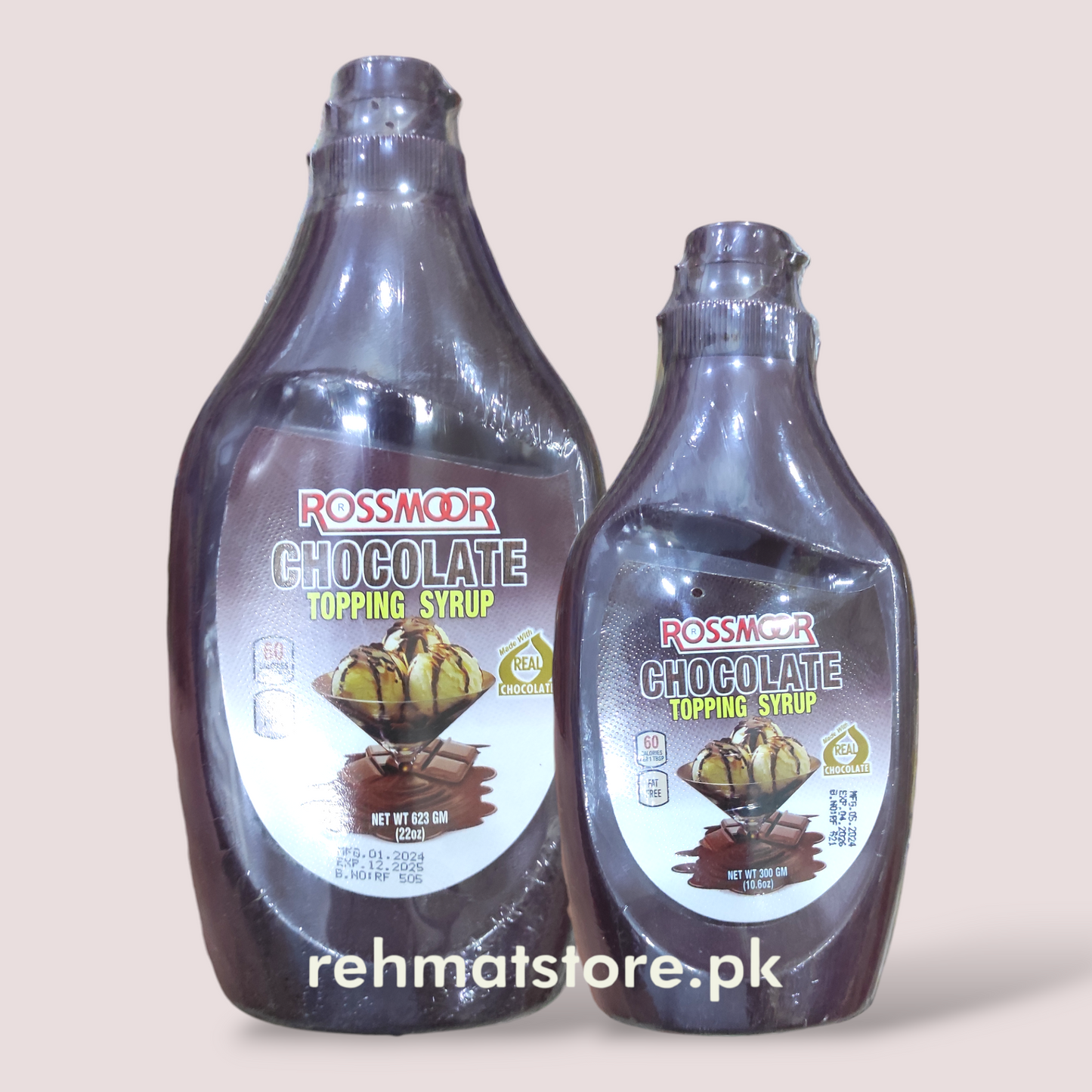 Rossmoor Chocolate Flavoured Topping | Ice Cream Syrup | 2 Sizes