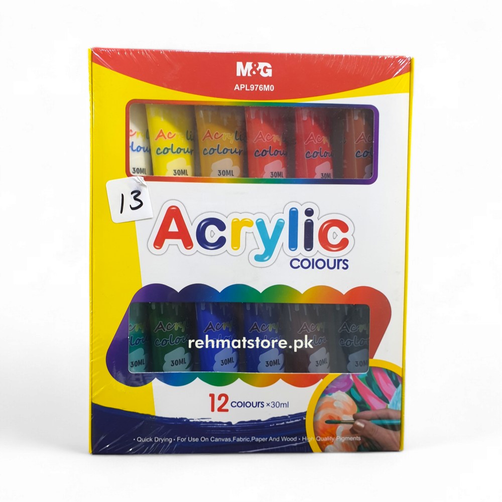 M&G Acrylic Colors Set | 12 Tubes of 30ml