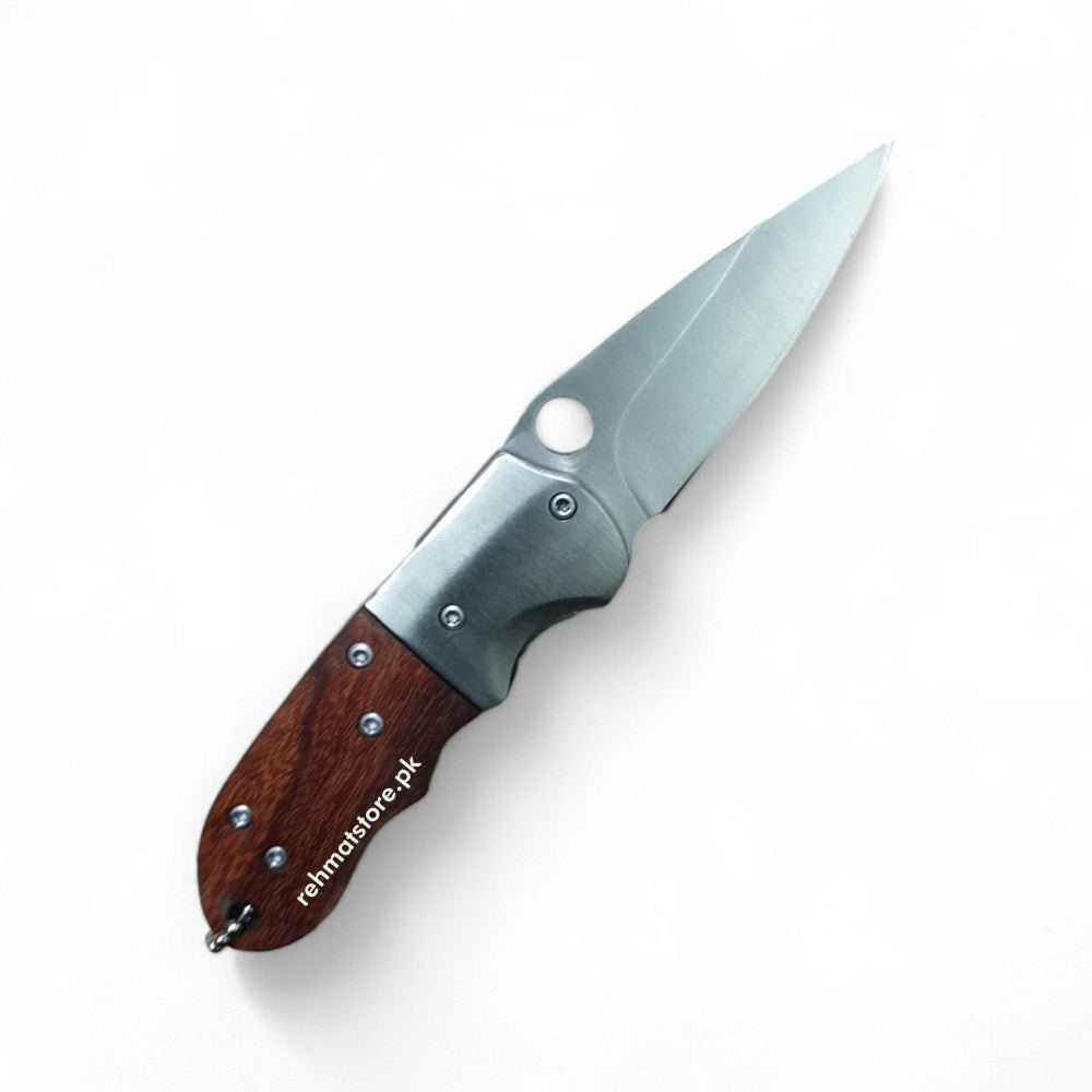Mini Folding Knife F112 Pocket Knife | Wooden Handle