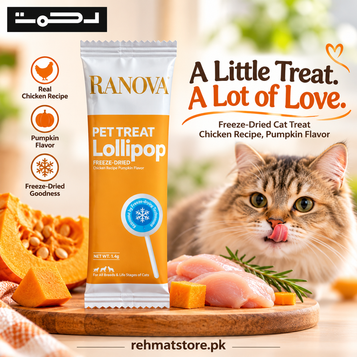Ranova Freeze-Dried Pet Treat Lollipop | Cranberry / Pumpkin / Grass / Blueberry / Milk |