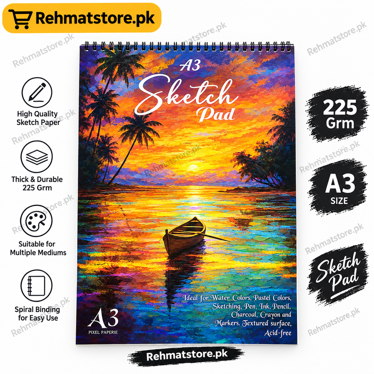 Pixel Sketch Book/Pad A3 Imported 225Grm | A4-015
