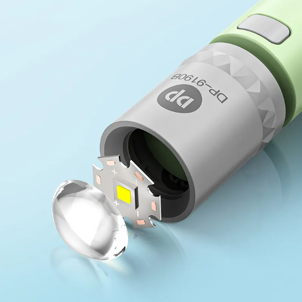 Pocket Torch Light / Flashlight | 3W Zoomable | 1000mAh Type-C Charging | Green/Blue