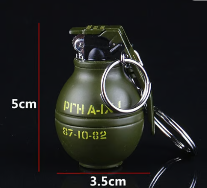 Mini Frag Grenade Striker Lighter | Windproof Flame | Refillable Gas | 5x3cm