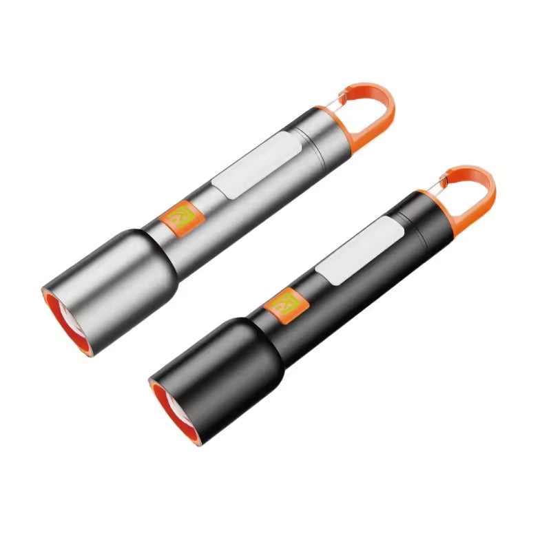 Multifunctional Metal 3 color emitting Zoom Torch Light / Flashlight | Type-C | 636-6