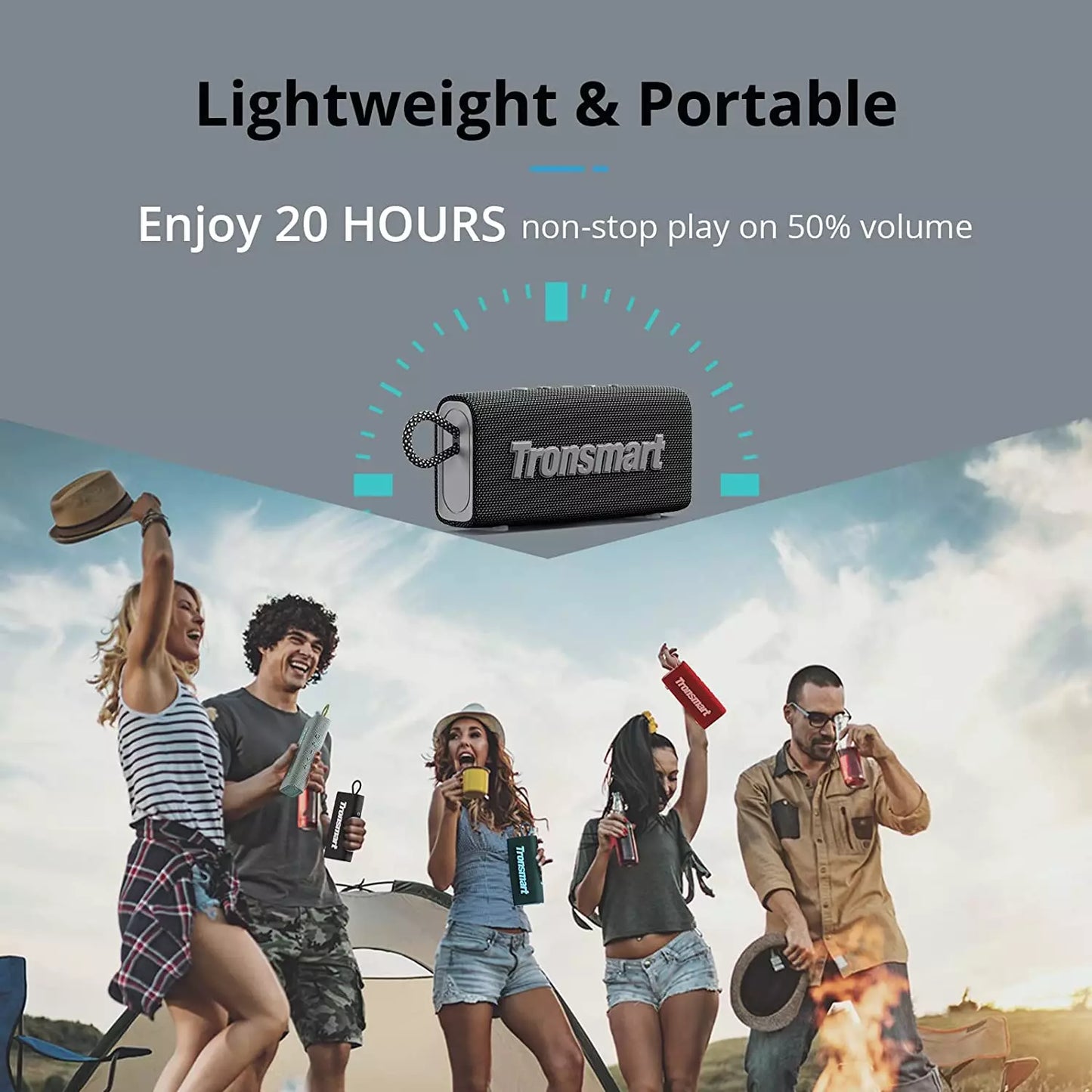 Tronsmart IPX7 Waterproof 10W Rechargeable BT Speaker | Trip - Blue