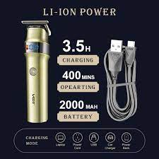 VGR Rechargeable Digital Display Hair Clipper With Turbo Function | 3 PCS GUIDE COMB | VGR-V991