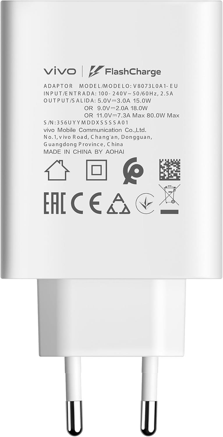 Vivo 80W FlashCharge Wall Adapter | EU Plug | V8060L0A0-EU