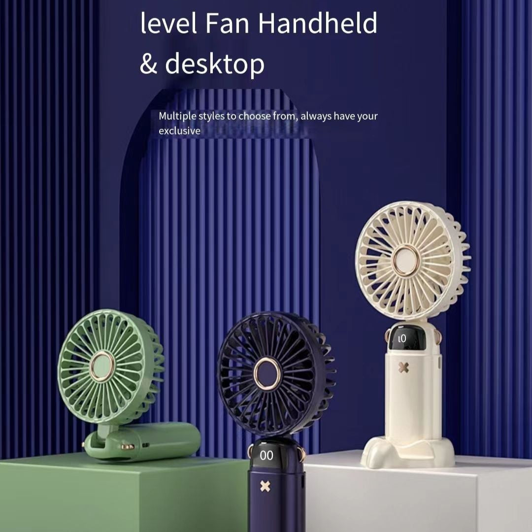 Portable & Rechargeable Digital Display Handy Fan | Type-C | Funsnap Z101 | White