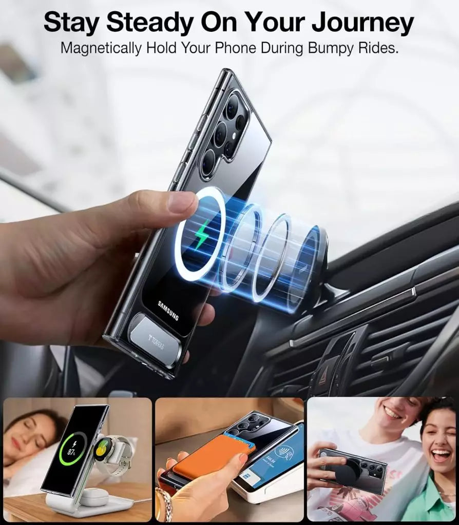 Galaxy S24 Ultra UPRO Pstand Series Case with Stand on Demand for Video Viewing – Clear