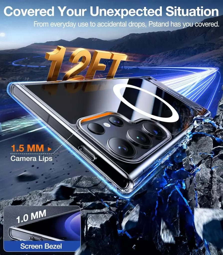Galaxy S24 Ultra UPRO Pstand Series Case with Stand on Demand for Video Viewing – Clear