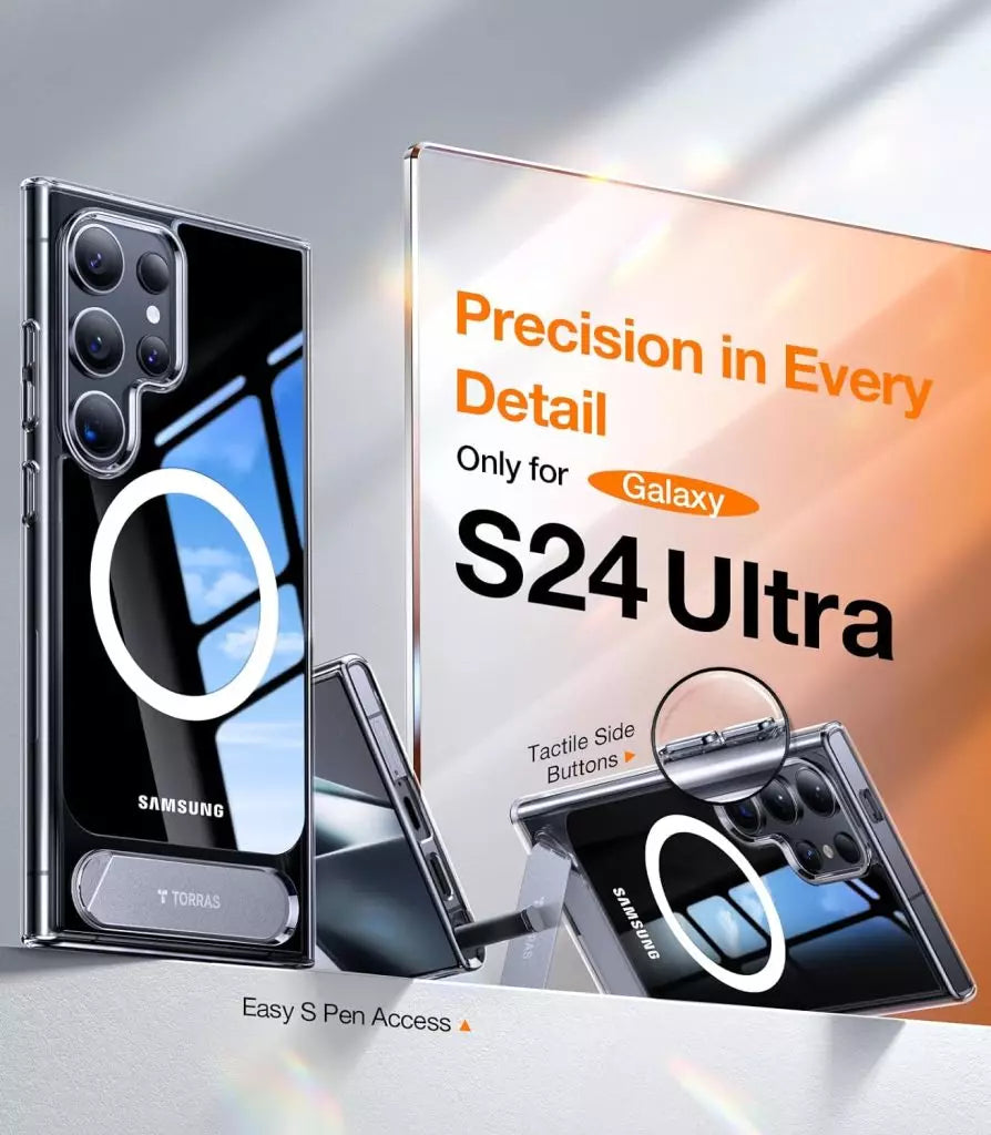 Galaxy S24 Ultra UPRO Pstand Series Case with Stand on Demand for Video Viewing – Clear