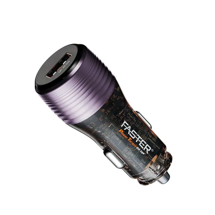 Faster 22.5W Car Charger | USB-A Port | with A-C Cable | FCC-200/FCC-300