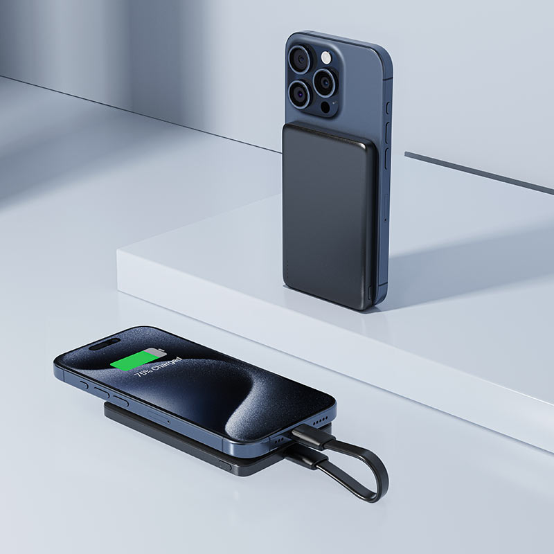 Acefast 18W/7.5W 5000mAh 8.3mm Super-slim Magsafe Metal PowerBank - Black