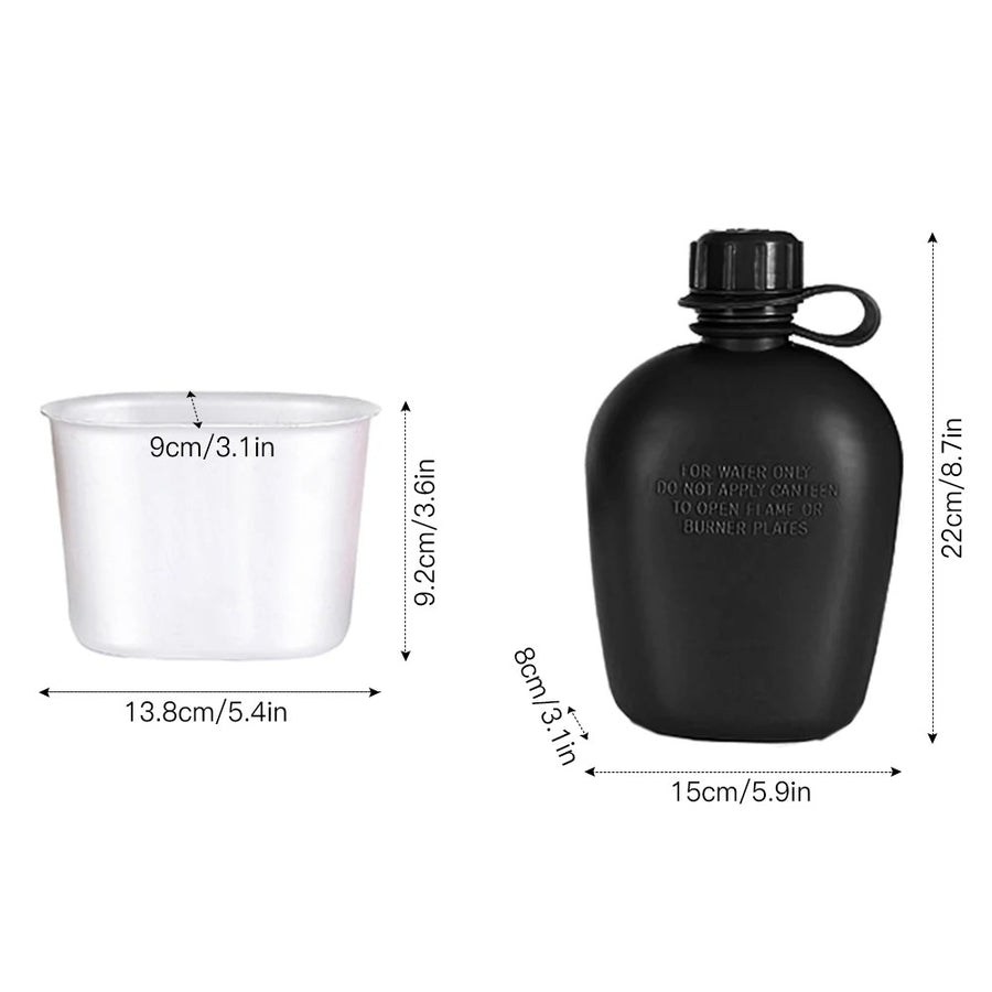 Outdoor Military Canteen Water Bottle with Cup