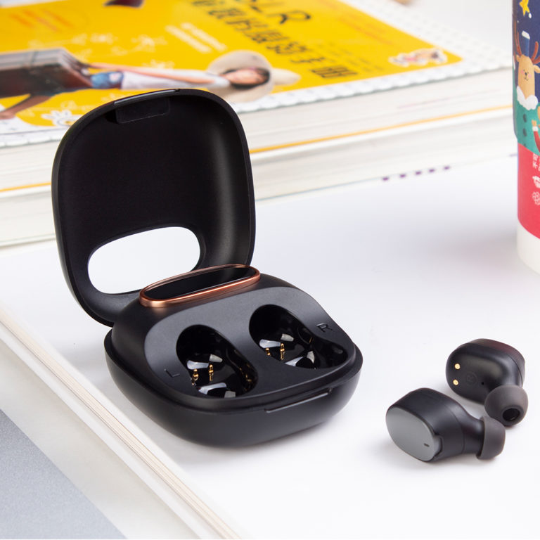 Faster RB200 Rebirth TWS Bluetooth Earbuds | Digital Display Charging Box - Black