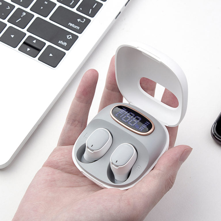 Faster RB200 Rebirth TWS Bluetooth Earbuds | Digital Display Charging Box - Black