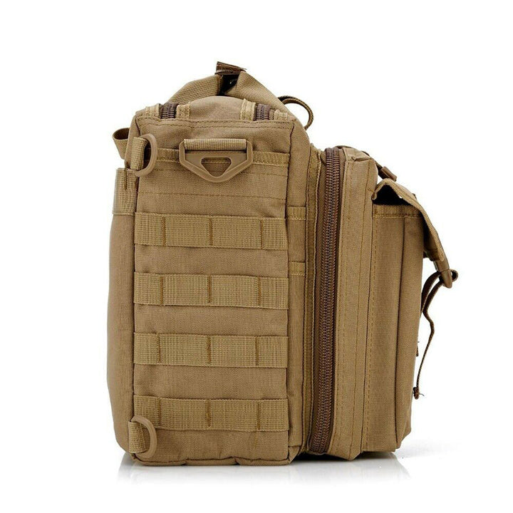 35L Tactical Shoulder Laptop Messenger Bag | Military Style | Brown/Khaki