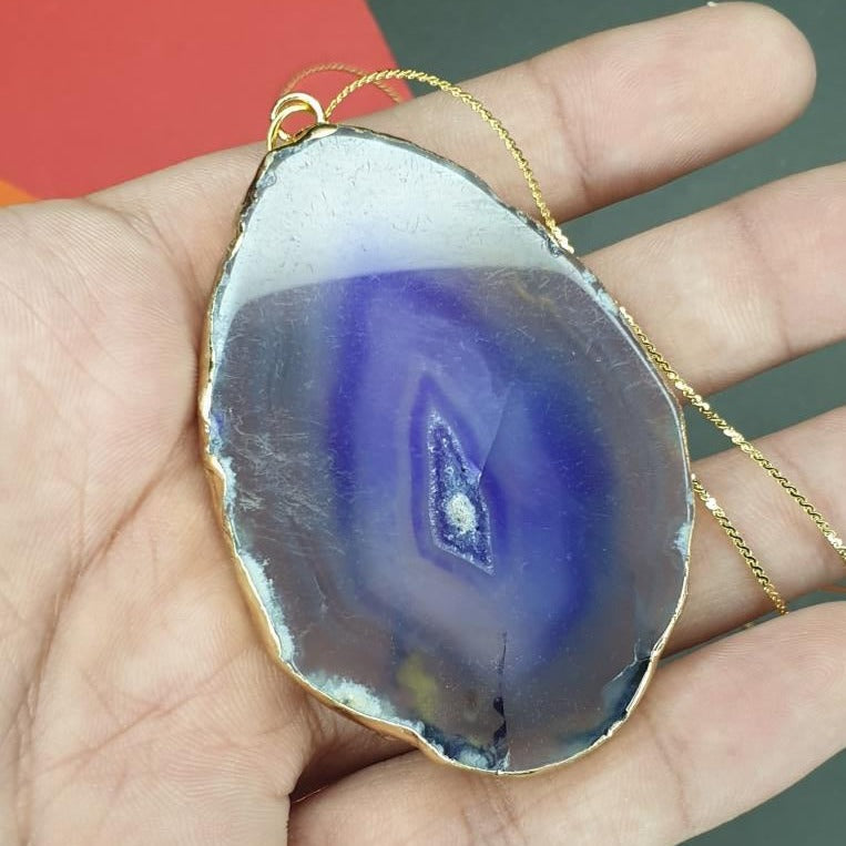 Clear Crystal Pendant - Golden Chain