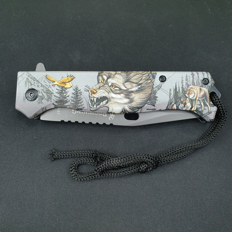 BROWNING Folding Knife | FA47 Wolf print | 3.9/9"