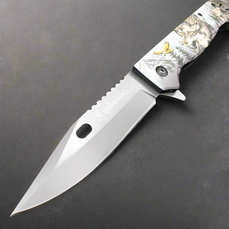 BROWNING Folding Knife | FA47 Wolf print | 3.9/9"