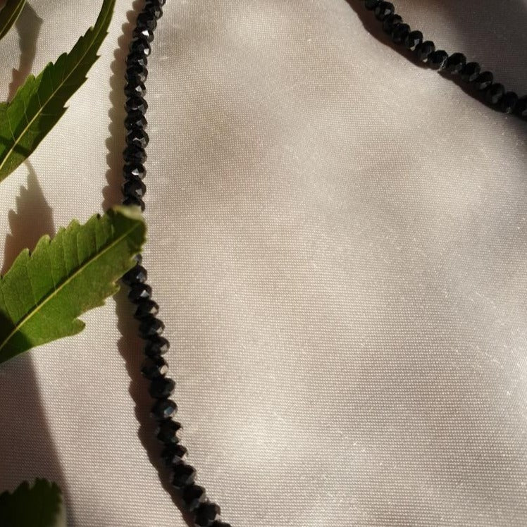 Black Crystal Chain - Beaded Necklace